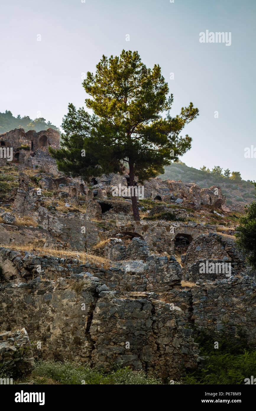 Die Ruinen der antiken römischen Stadt Anemurium in Anamur, Türkei Stockfoto