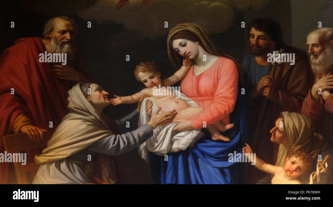 St. Anna liebt das Kind von Stefano Tofanelli, Basilika von San Frediano, Lucca, Toskana, Italien Stockfoto