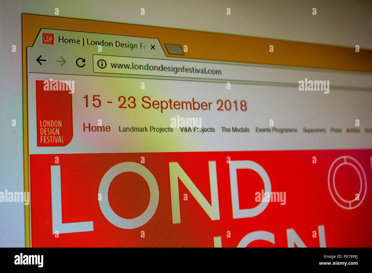 Website - London Design Festival Stockfoto