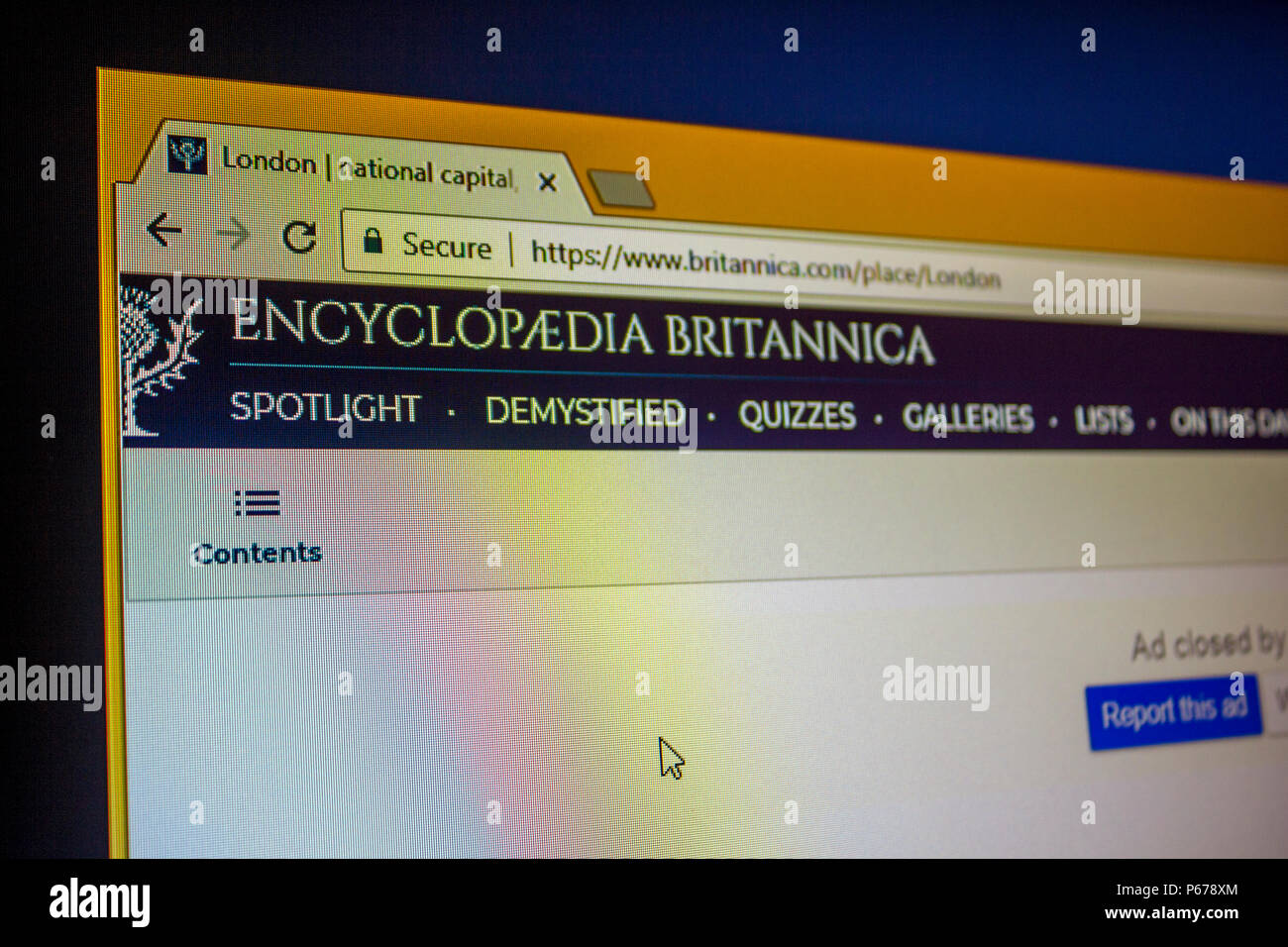 Website - Encyclopedia Britannica Stockfoto