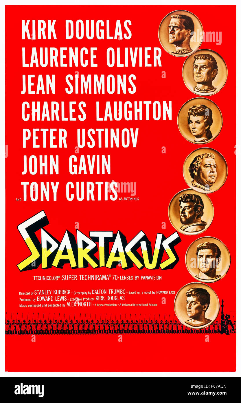 Spartacus (1960) von Stanley Kubrick Regie und Hauptdarsteller Kirk Douglas, Laurence Olivier, Jean Simmons, und Peter Ustinov. Spartacus führt ein Slave Aufstand gegen die Tyrannei von Rom. Stockfoto