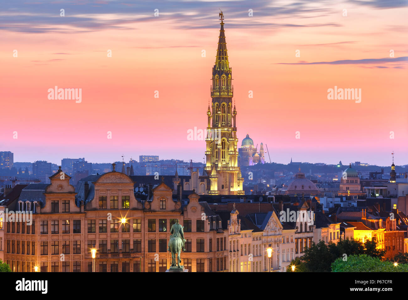 Brüssel bei Sonnenuntergang, Belgien, Brüssel Stockfoto