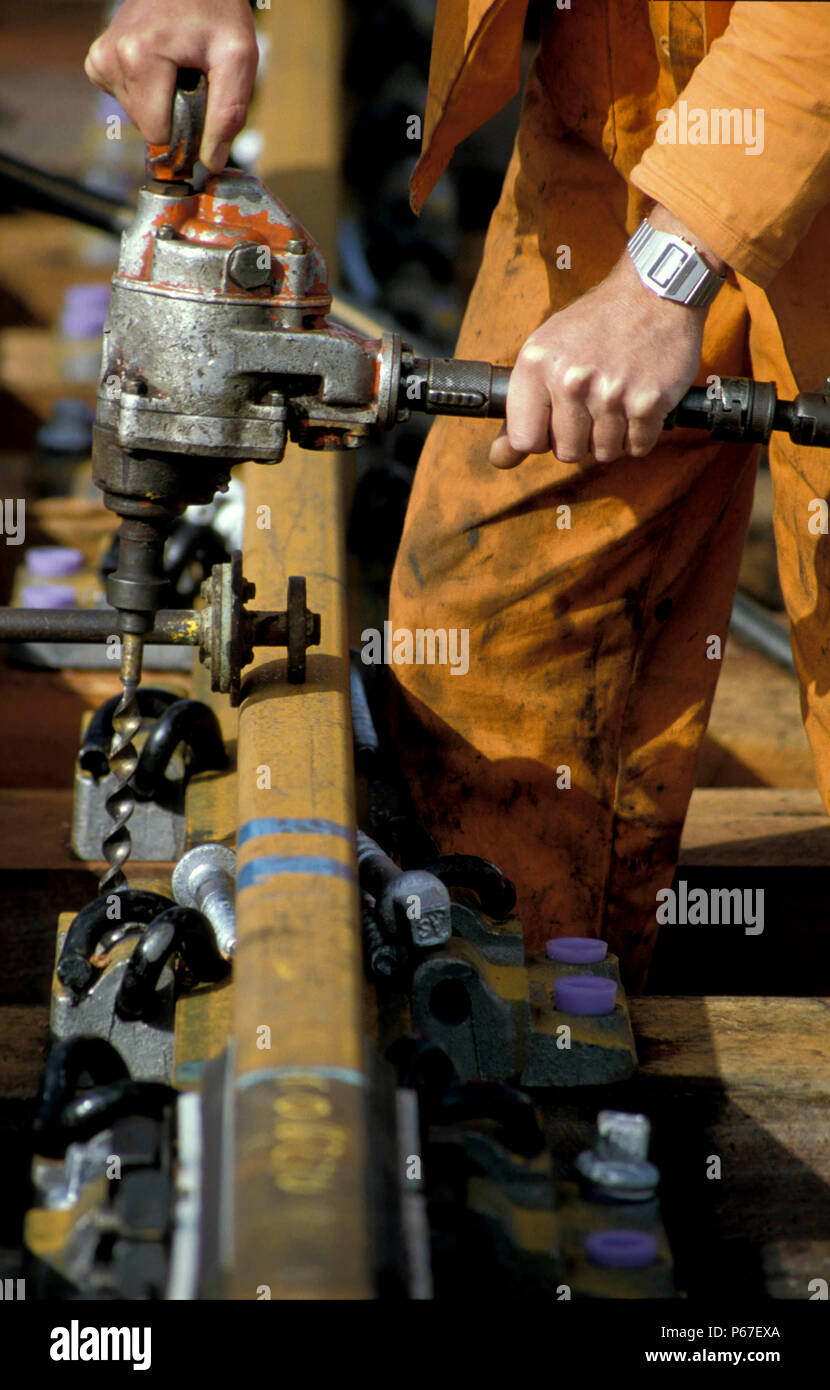 Montage der neuen Teile. C 1994. Stockfoto