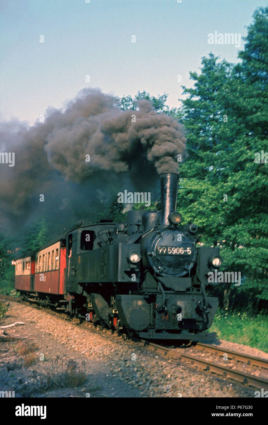 Deutschlands Selketalbahn im Harz mit Meterspur 0-4 -4-0 T Hammer Nr. 99 5906. Stockfoto