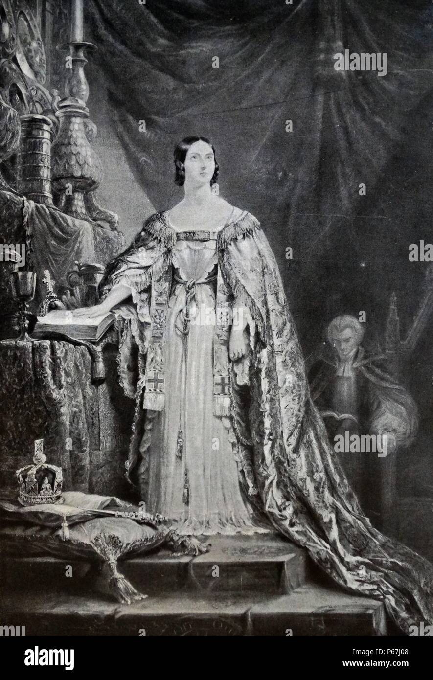 Die Krönung von Königin Victoria von Großbritannien fand am 28. Juni 1838 Stockfoto