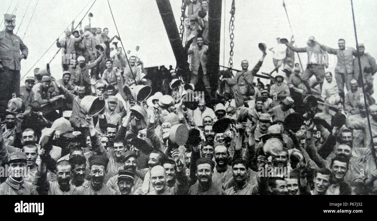 Französische Truppen auf dem Weg nach der Schlacht von Gallipoli. Stockfoto