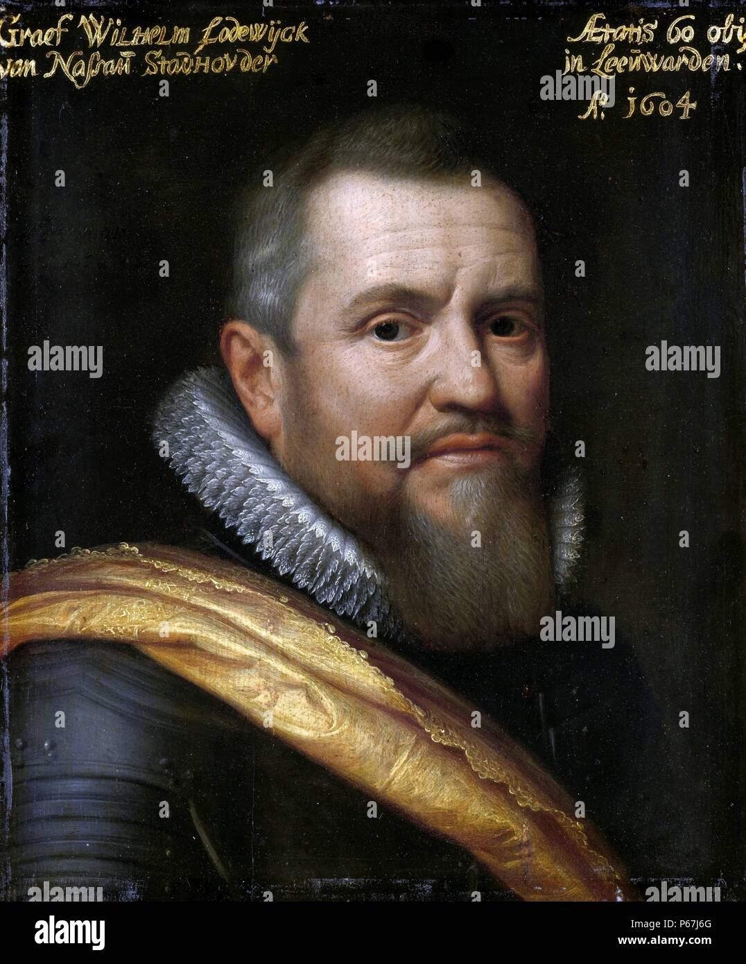 Willem Lodewijk van Nassau (1560-1620) Graf von nassau-dillenburg von 1606 bis 1620; stadthalter von Friesland, Groningen und Drenthe. Stockfoto