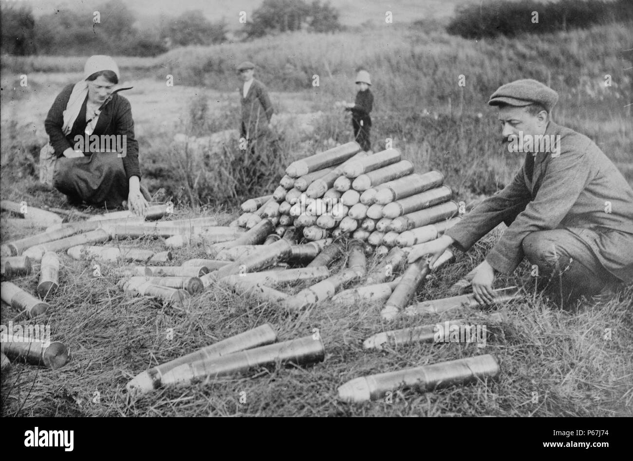 Deutsche Munition verlassen bei der Schlacht an der Marne 1914 Stockfoto