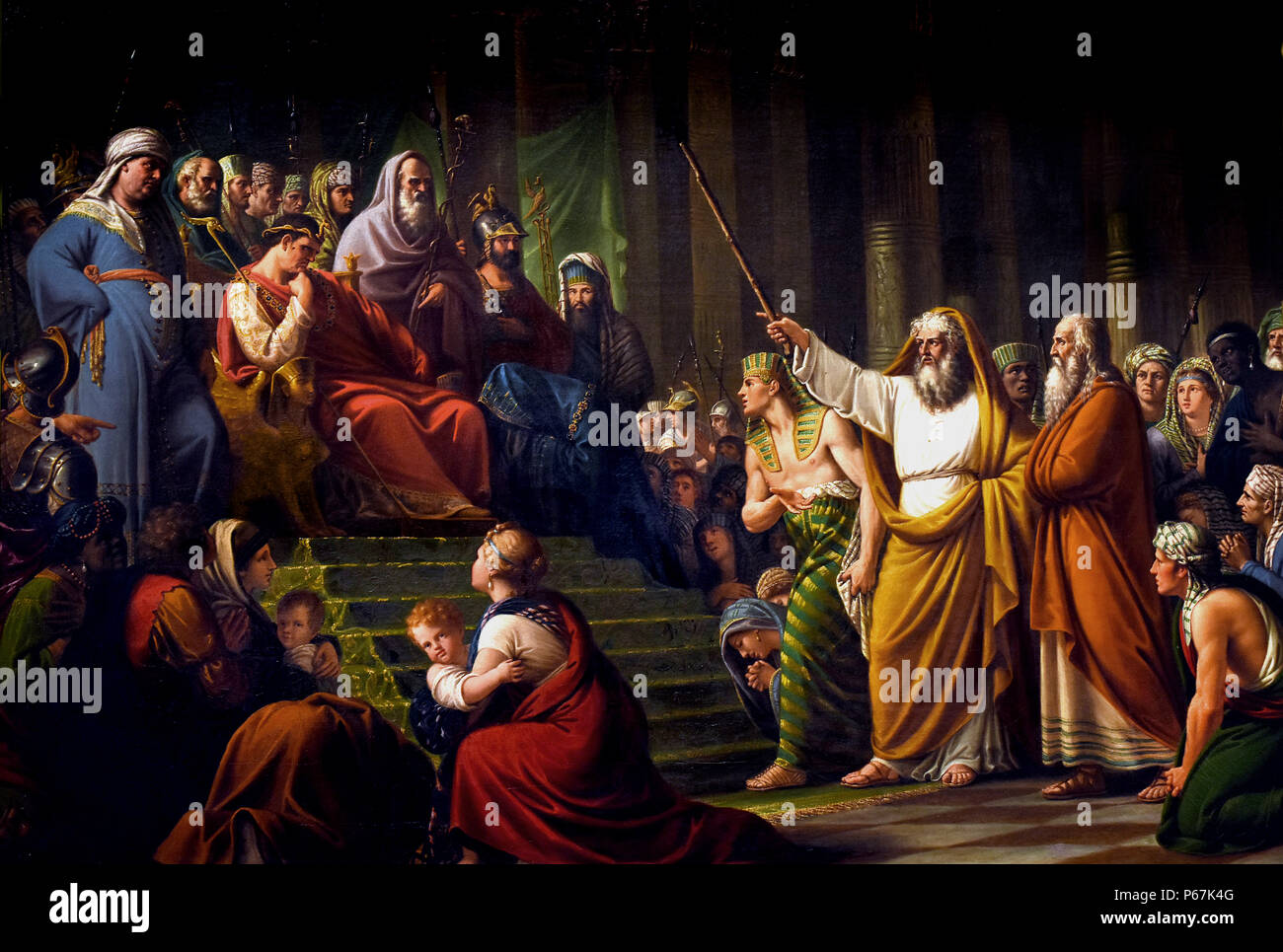 Mose fragt den Pharao für die Freiheit von Israel 1818 von lattanzio Querena 1768-1853 Italien, Italienisch, Stockfoto