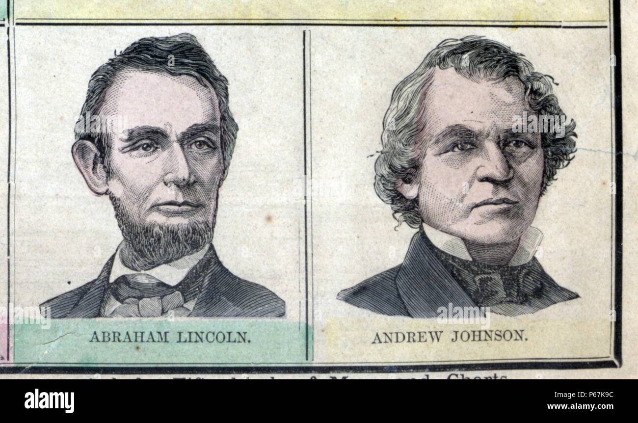 Präsident Lincoln und Andrew Johnson Stockfoto