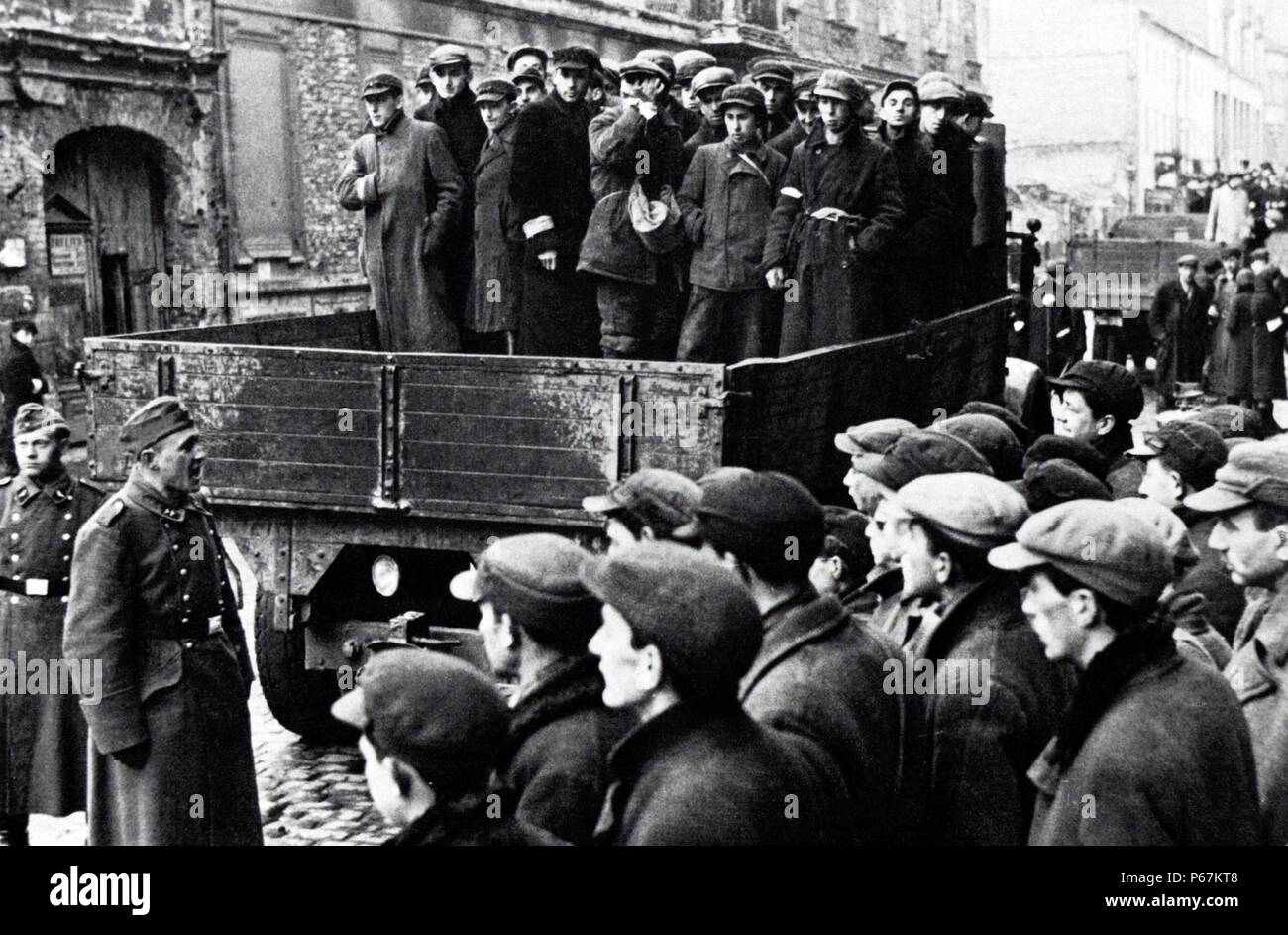 Foto des Warschauer Ghettos war das größte jüdische Ghettos im nationalsozialistisch besetzten Europa während des Zweiten Weltkrieges. Vom 1945 Stockfoto