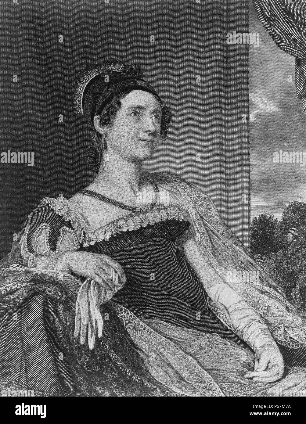 Frau John Quincy Adams - Louisa Catherine Adams (1775-1852). Sie ist die einzige Erste Dame außerhalb der Vereinigten Staaten geboren worden zu sein und traf John Quincy Adams in London, nachdem ihr Vater United States Generalkonsul ernannt worden war. Stockfoto