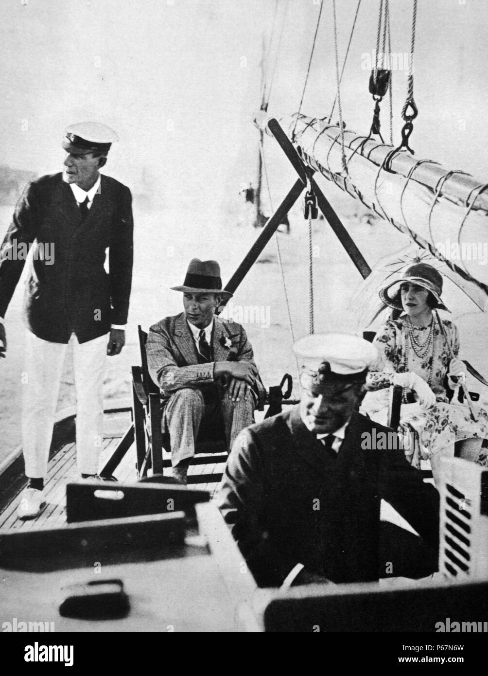 Der Herzog und die Herzogin von York, dem späteren König Georg VI. und Königin Elizabeth. Nehmen Sie sich Zeit für Ihren Besuch auf Austrailia 1927 zu segeln. Stockfoto