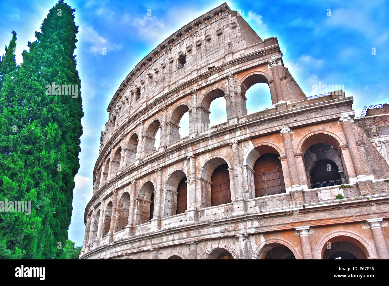 Kolosseum Das Kolosseum oder auch als Flavischen Amphitheater in der Stadt Rom, Italien bekannt. Stockfoto