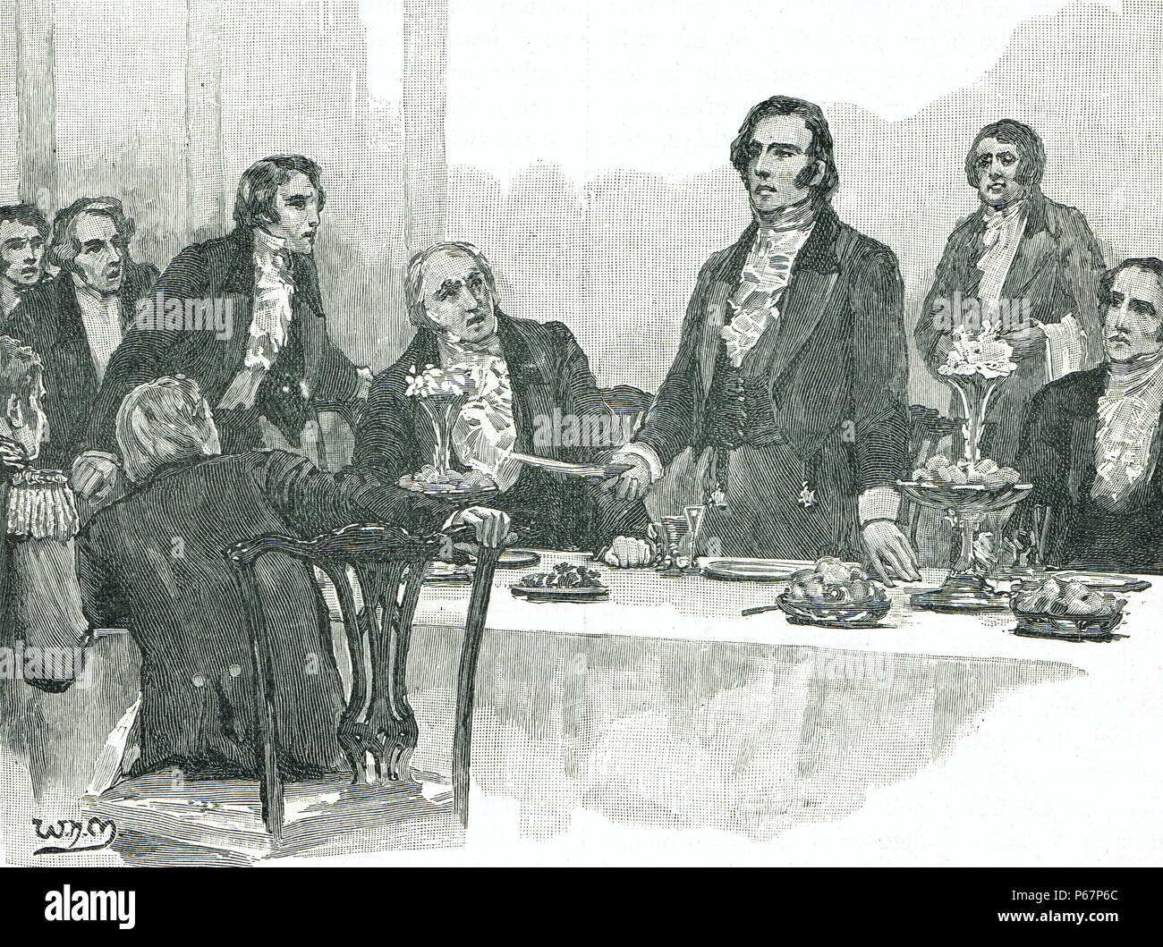 George Robert Dawson's, umstrittene urrender' Rede an einem Bankett in Derry Londonderry, 12. August 1828 Stockfoto