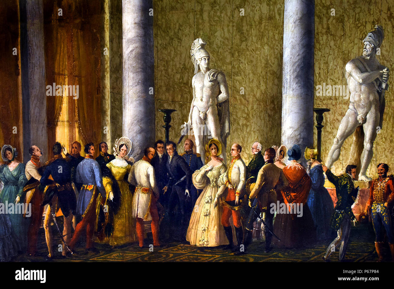 Der Kaiser und die Kaiserin von Österreich Besuch von Canova Hall im Palazzo Trier 1838 von Giuseppe Borsato 1771 - 1849 Italien, Italienisch Stockfoto