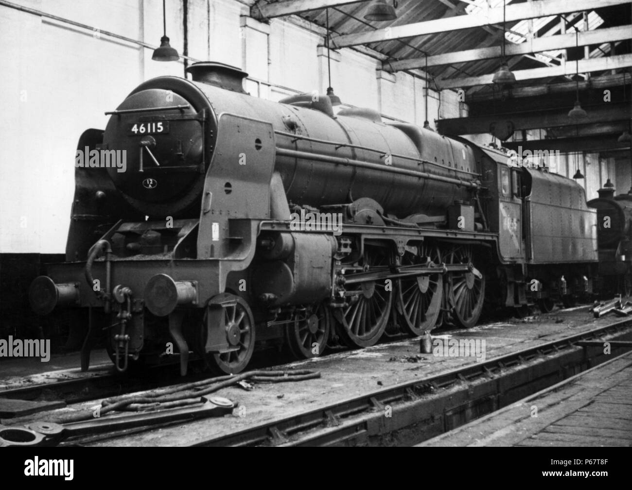 Umgebaut Scot 4-6-0 Nr. 46115 Babybetten Scots Guards' an der Carlisle in 1965. Stockfoto