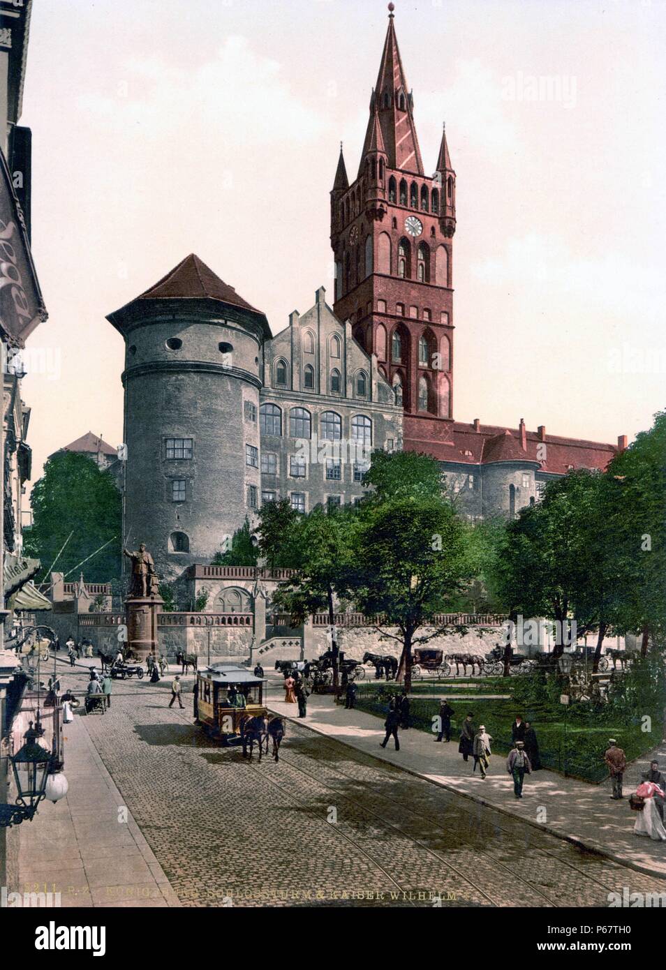 Der Gravur des Königsberger Schloss im heutigen Kaliningrad. Das Königsberger Schloss war ein Schloss in Königsberg, Deutschland, und war eines der Wahrzeichen der Ostpreußischen Hauptstadt Königsberg. Vom 1895 Stockfoto