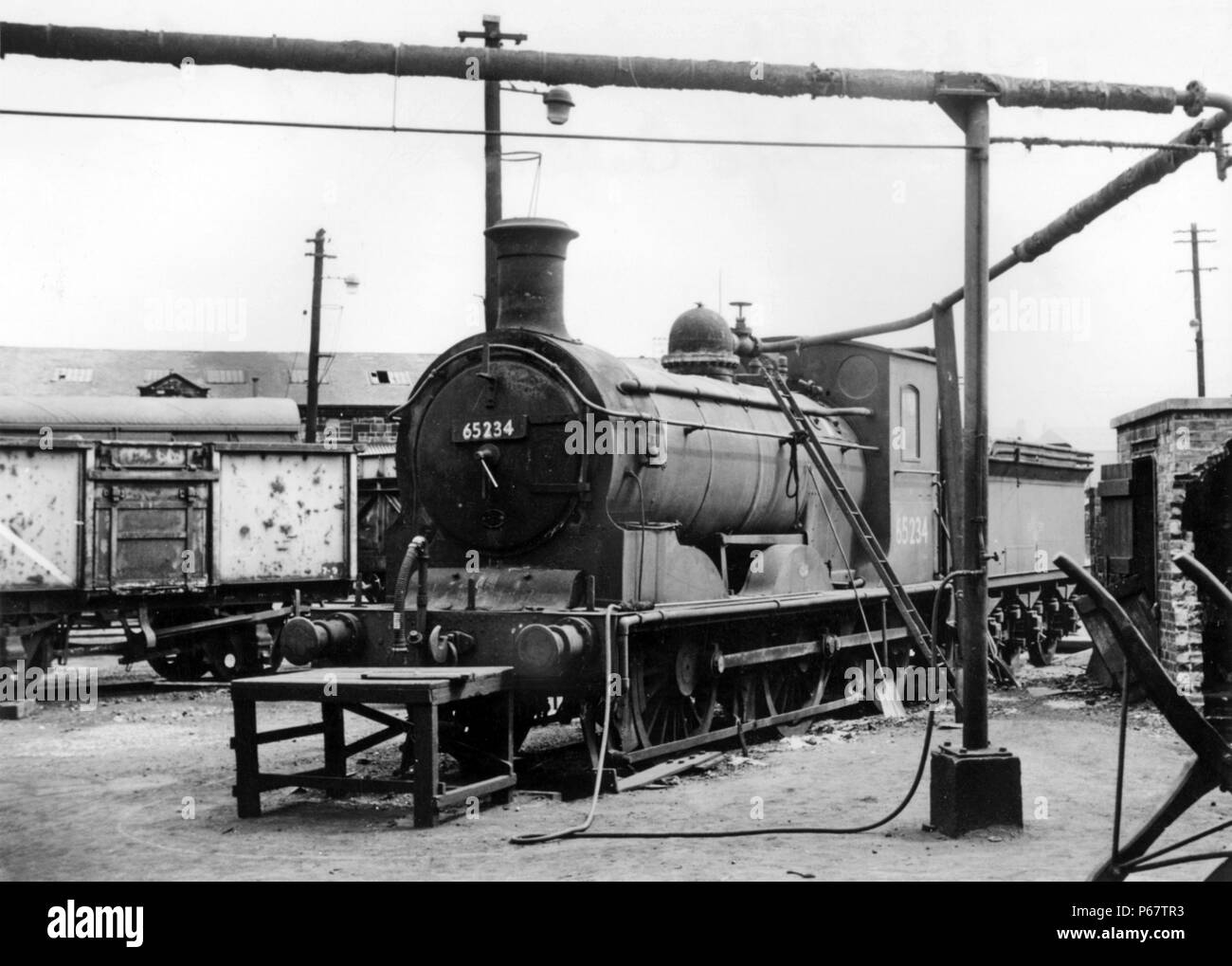 Stationäre Kessel auf der Fife Revier in Form von Ex-North British Railway J 36 0-6-0 Nr. 65234 in Bathgate zugeordnet. Stockfoto