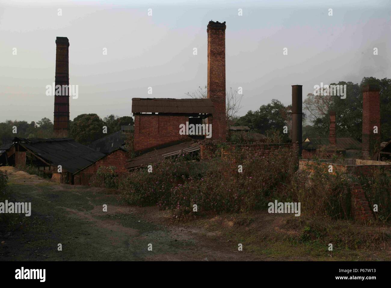Die verlassenen Ledo Ziegelei im März 2007. Stockfoto