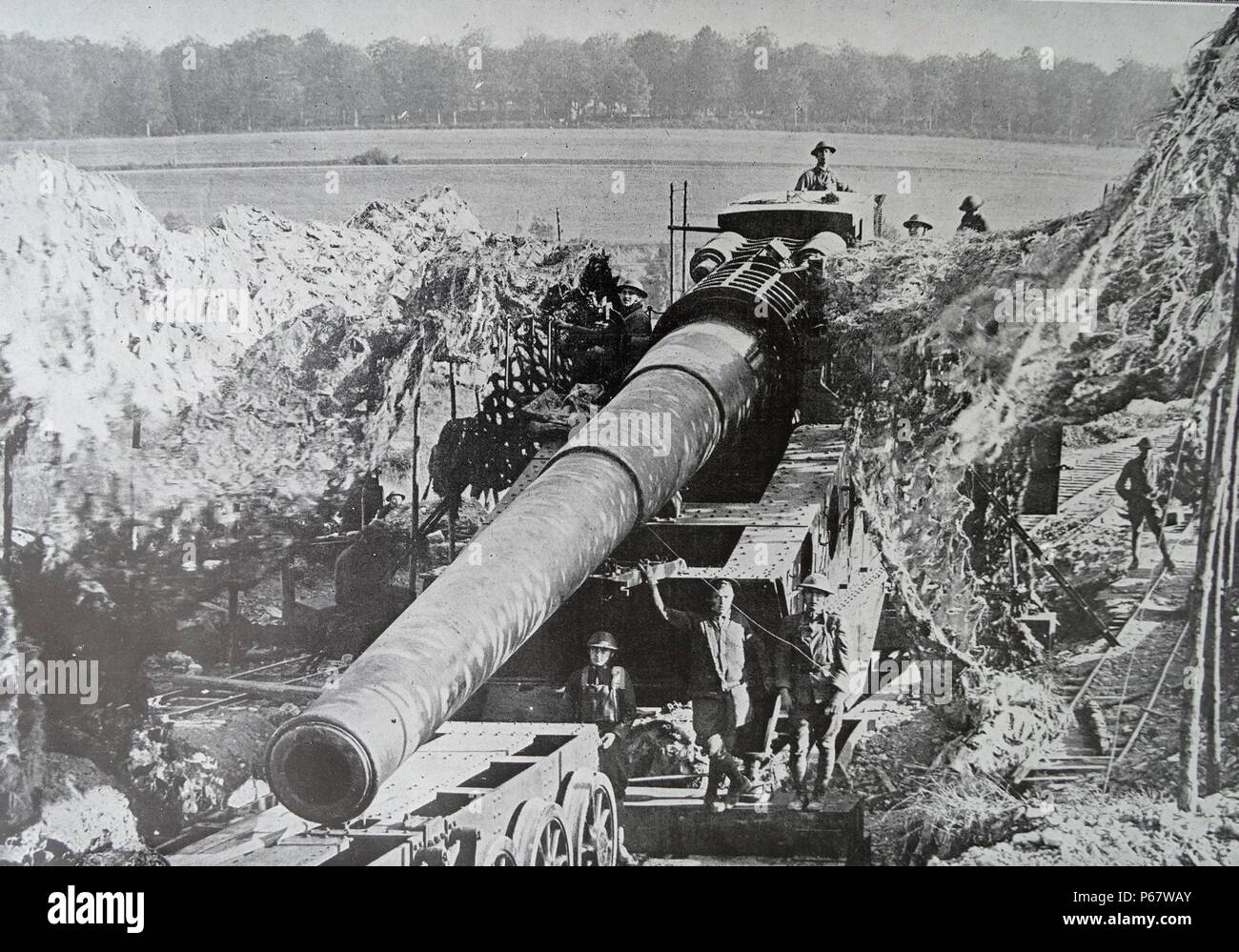 Amerikanische große militärische Canon im ersten Weltkrieg Stockfoto