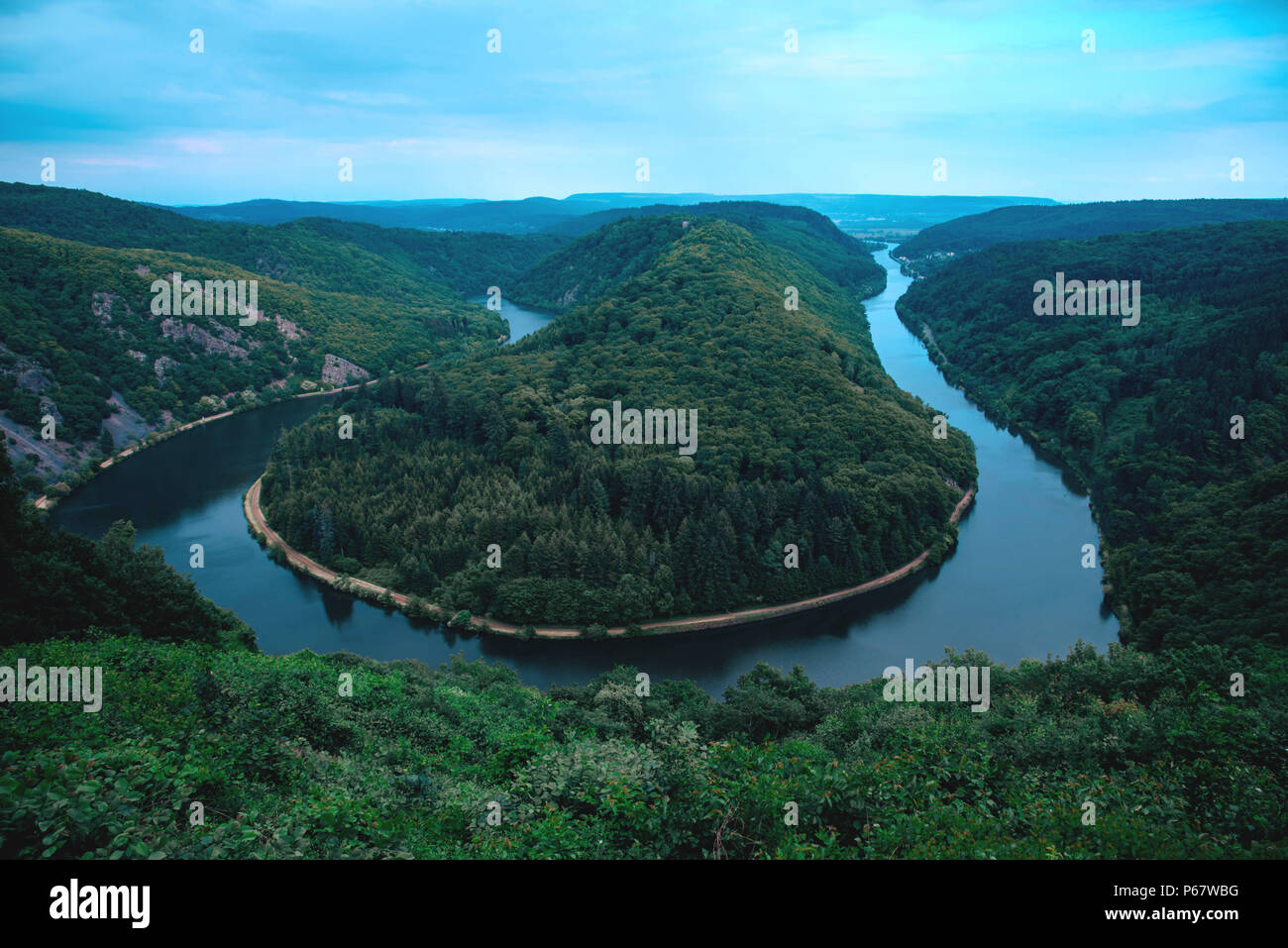 Saar Schleife in der Nähe von Mettlach. Stockfoto