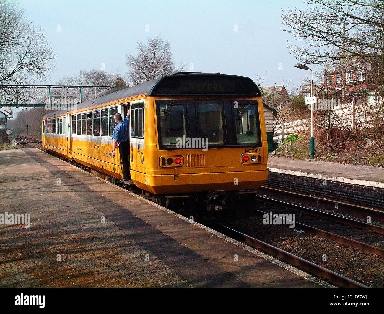 Die merseyrail Betrieb umfasst Strangleitung Dienstleistungen rund um den Bereich wie der Route zwischen Wigan und Kirkby, wo ein Ende der Verbindung ist w gemacht Stockfoto