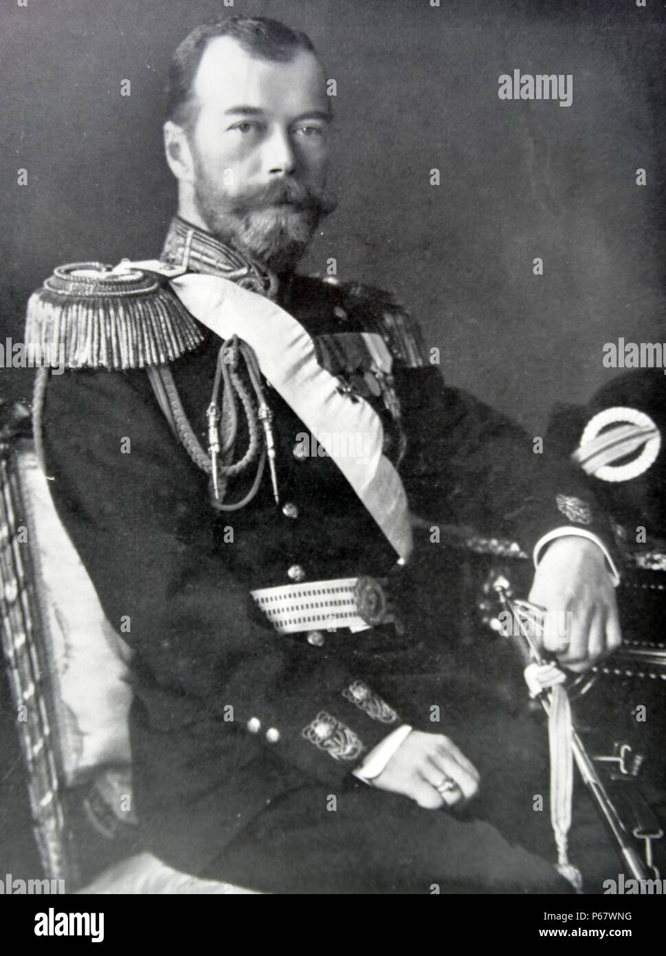 Nikolaus II. (1868 – 17. Juli 1918) der letzte Kaiser von Russland Stockfoto