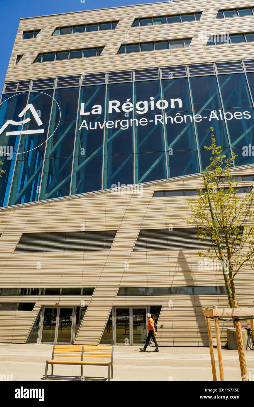 Regionalrat Rhône-Alpes Auvergne Gebäude, Lyon, Frankreich Stockfoto