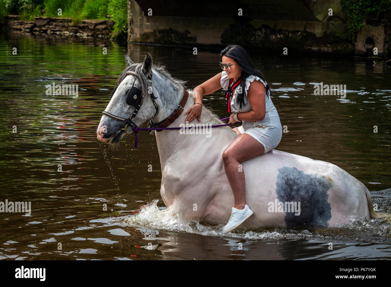 Appleby Horse Fair Cumbria, Juni 2018. Jährliche Zusammenkunft der Sinti und Roma und der Fahrenden in der Nähe von Appleby-in-Westmorland Stockfoto