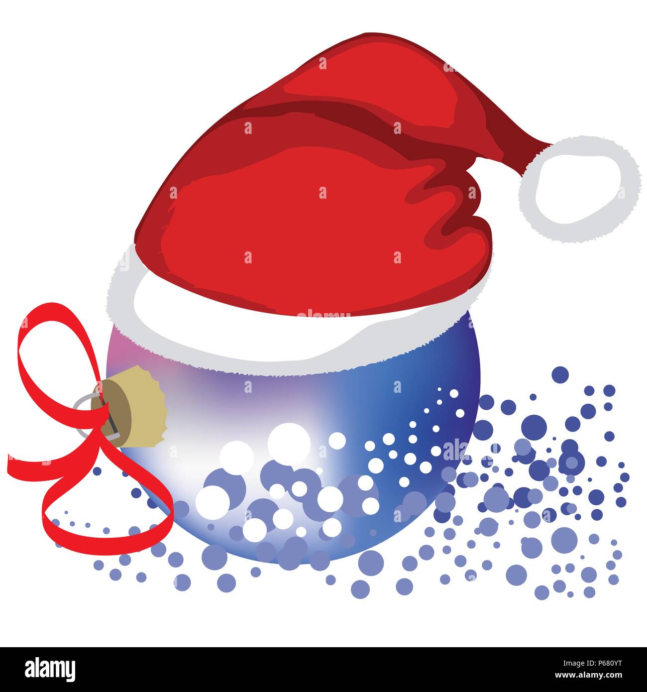 Vektor Weihnachtskugel in hat Santa Clauslight Stock Vektor