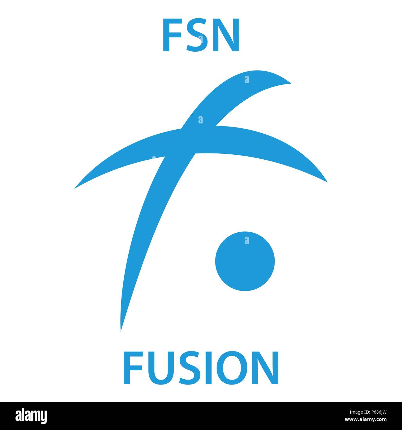 Fusion Münze cryptocurrency blockchain Symbol. Virtuelle elektronische, Internet Geld oder cryptocoin Symbol, Logo Stock Vektor
