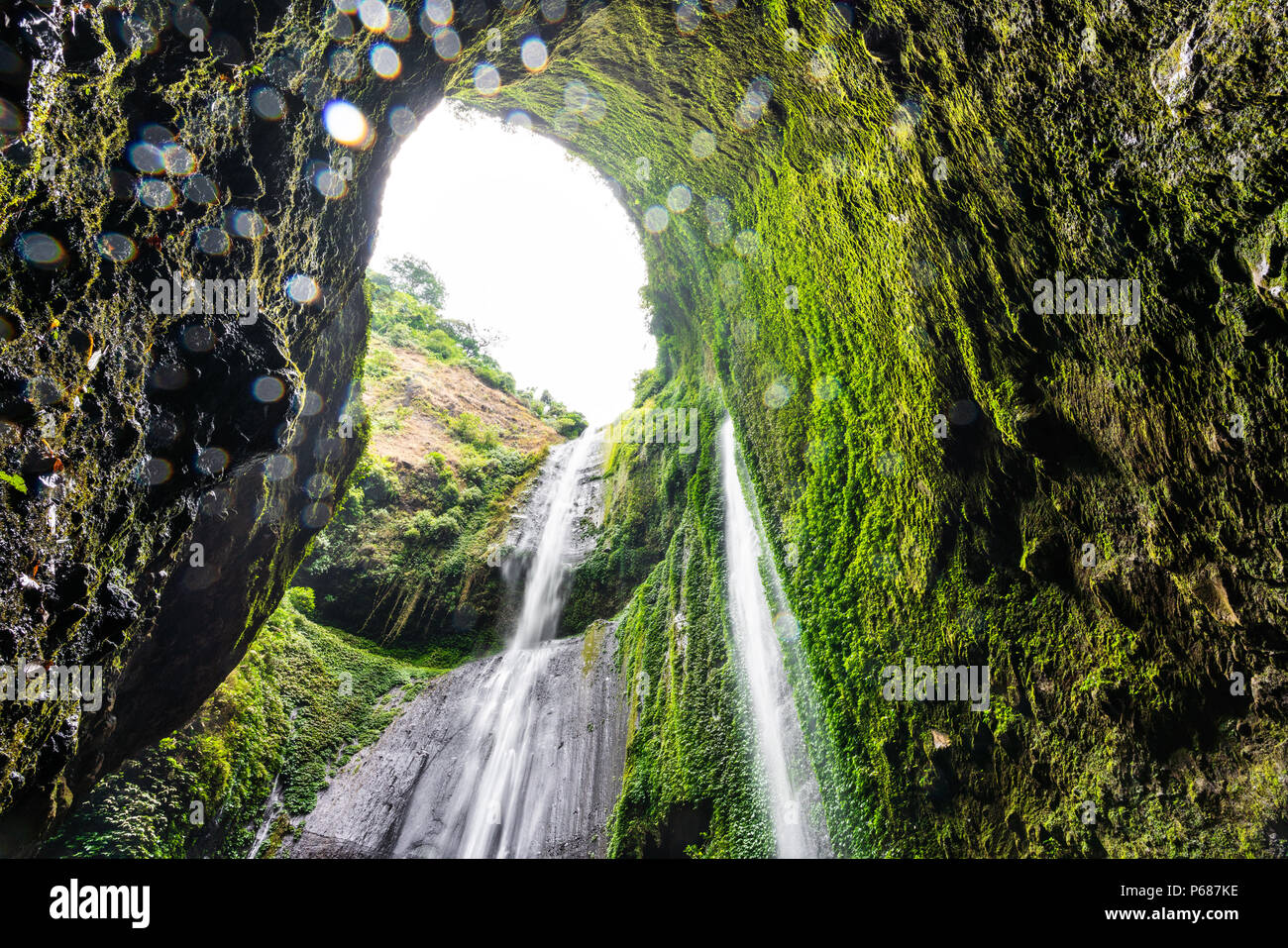 Madakaripura Wasserfall in Indonesien Stockfoto