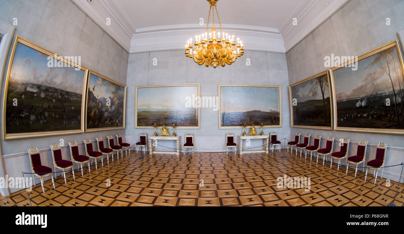 München, Deutschland. 26 Juni, 2018. Blick in ein Gemälde mit groß angelegten Krieg Gemälde in der Residenz München. Die Wiedereröffnung des Koenigsbau der Residenz München ist mit einem Empfang am 29. Juni 2018 gefeiert zu werden. Credit: Peter Kneffel/dpa/Alamy leben Nachrichten Stockfoto