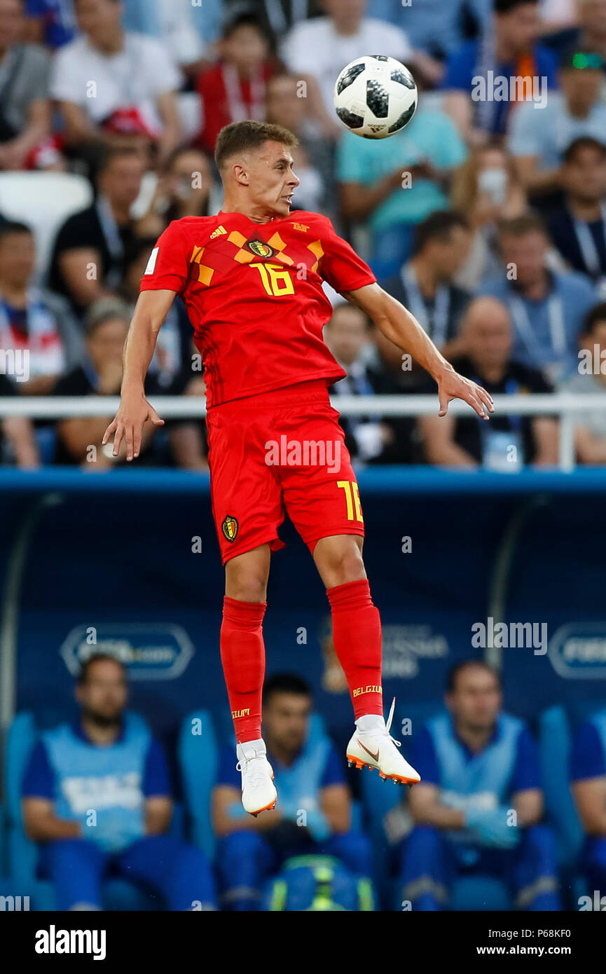 Kaliningrad, Russland. 28 Juni, 2018. Thorgan Gefahr von Belgien während der FIFA WM 2018 Gruppe G Übereinstimmung zwischen England und Belgien bei Kaliningrad Stadion am 28. Juni 2018 in Kaliningrad, Russland. (Foto von Daniel Chesterton/) Credit: PHC Images/Alamy leben Nachrichten Stockfoto