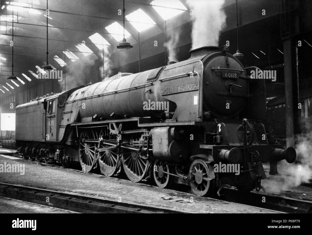 Das roundhouse in Leeds Neville Hügel mit einem 1 Pacific Nr. 60118 "Archibald Sturrock'. Dieser Motor war eine der letzten überlebenden einer 1 nicht zurückgezogen u Stockfoto
