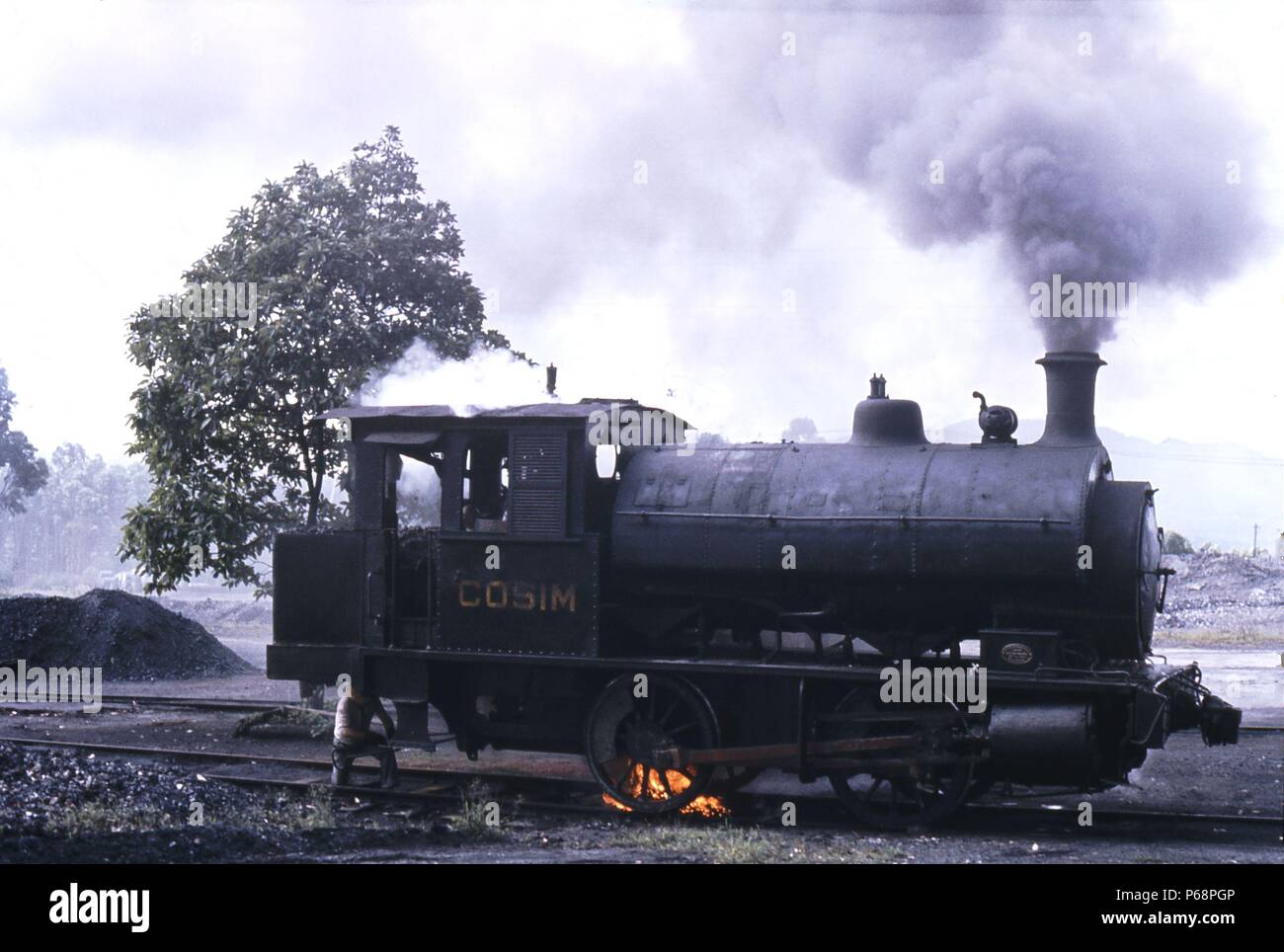 Dieses entzückende 5'6''-Manometer Sattel tank arbeitete in Mogi Dos Cruzes Iron Works in der Nähe von Sao Paulo in Brasilien. Sie war an den scharfen Stewarts "Glasgow gebaut Stockfoto