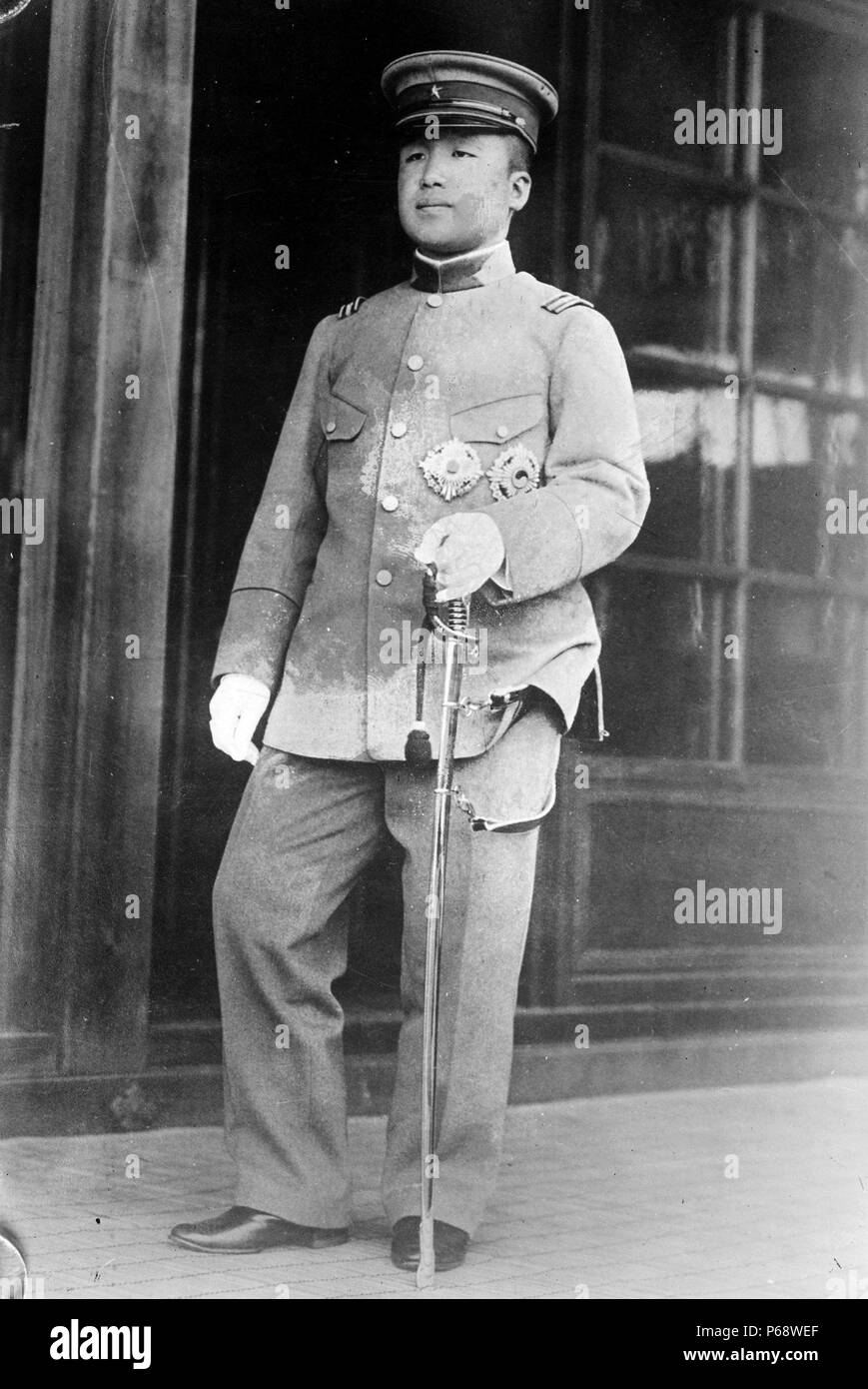 Koreanische Kronprinz Yi Eun (1897-1970) in der japanischen kaiserlichen Armee Uniform. Yi Eun war der 28 Leiter der koreanischen Imperial House, eine Kaiserliche Japanische Armee allgemein und der letzte Kronprinz von Korea. Stockfoto
