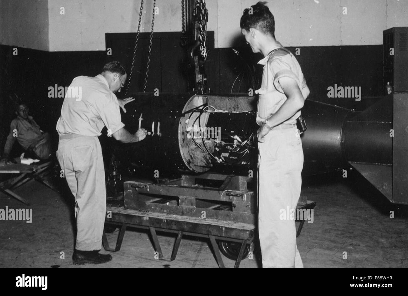 Kleiner Junge fiel der Codename für die Art der Atombombe auf die japanische Stadt Hiroshima am 6. August 1945 Stockfoto