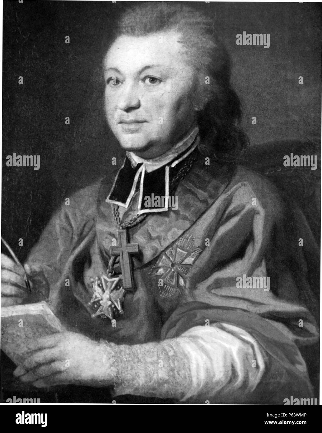 Józef Kazimierz Kossakowski (1738-1794), polnischer Adliger und Bischof von Livland, politischer Aktivist, Schriftsteller und Verfechter des Russischen Reichs Stockfoto