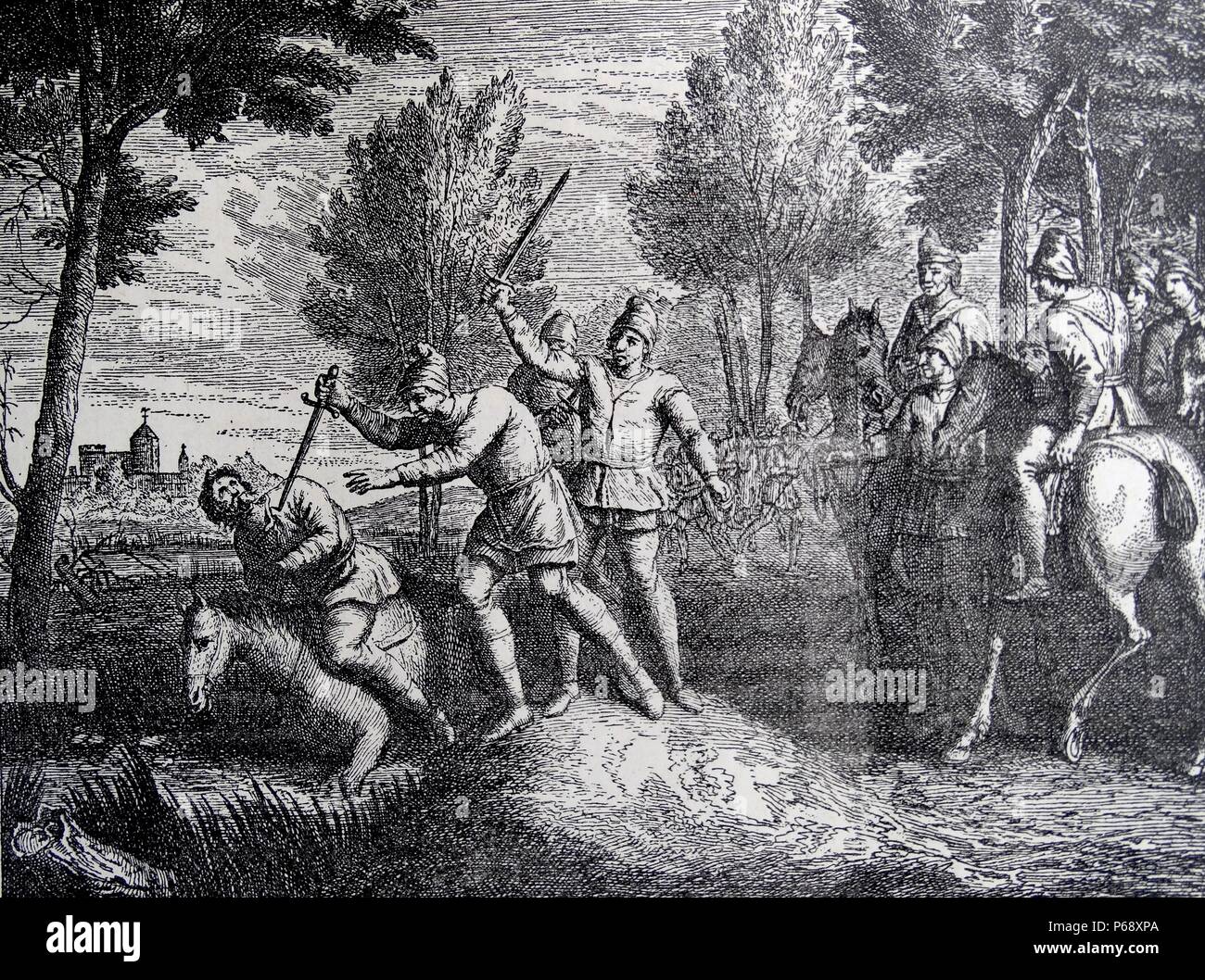 Floris V; Graf von Holland (1254-1296). Ursache des Todes; Ermordung. Stockfoto