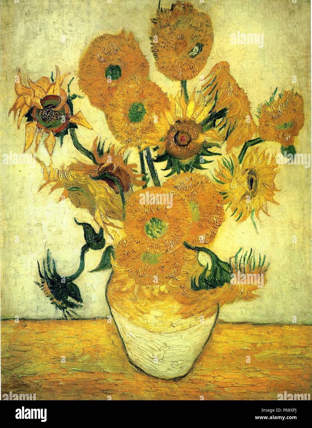 Still life Vase mit fünfzehn Sonnenblumen; 1889 von Vincent Van Gogh, Sompo Japan Art Museum Stockfoto