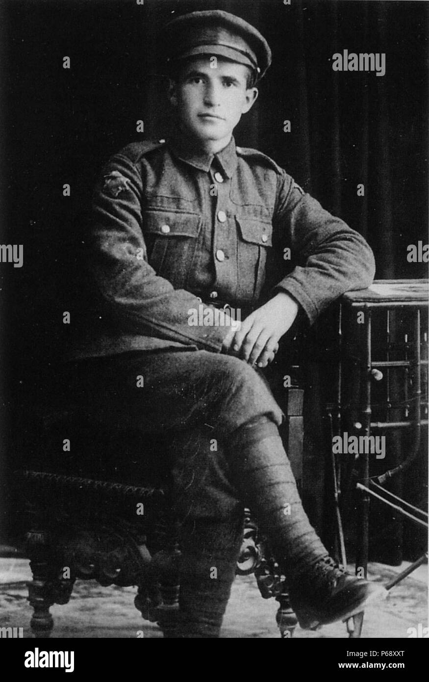 Foto von Gurion (1886-1973) in Uniform von freiwilliger in der jüdischen Legion im ersten Weltkrieg. Vom Jahre 1918 Stockfoto
