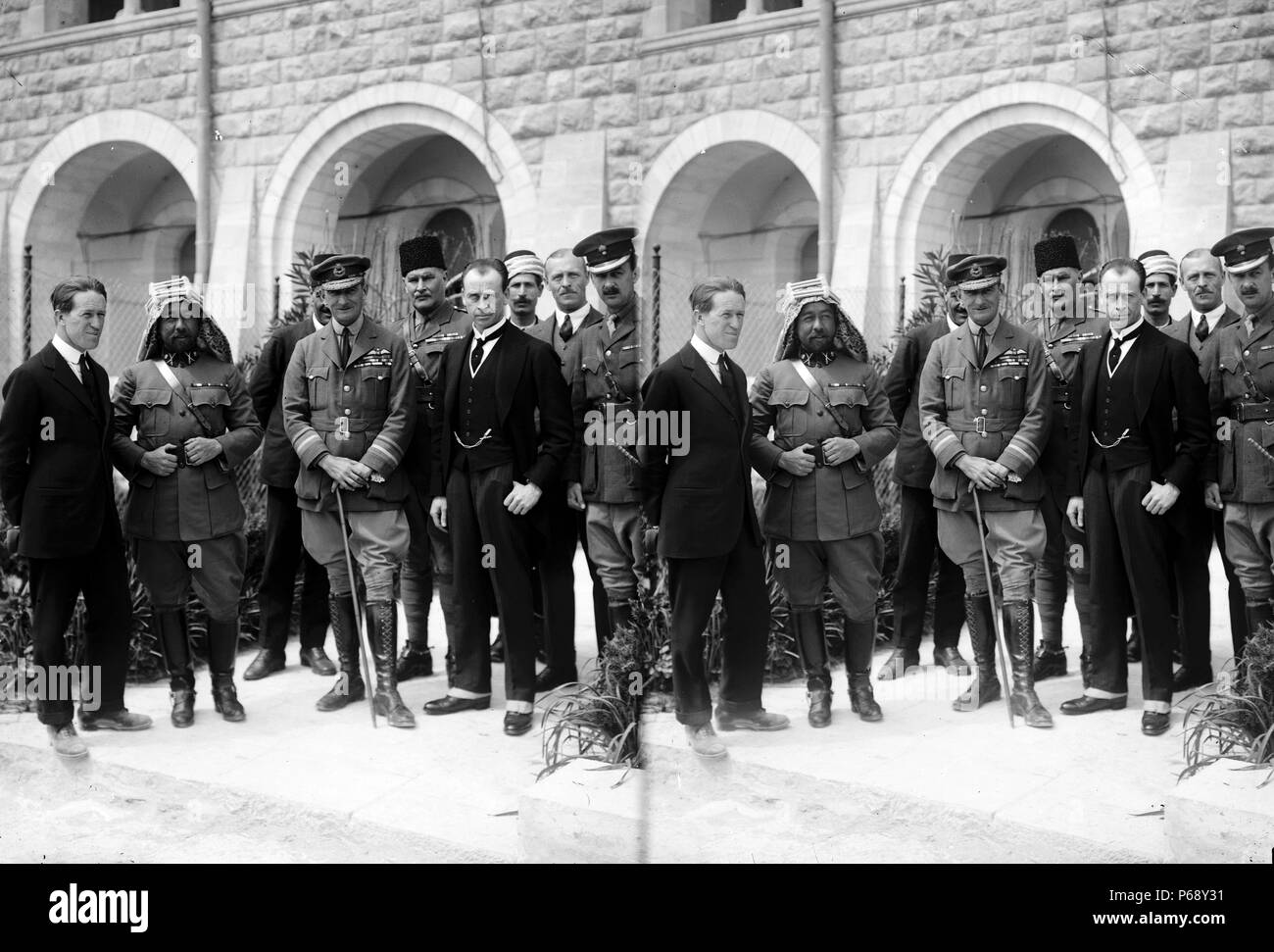 Foto von der Ankunft der Sir Herbert Samuel als Hochkommissar in Palästina. Datiert 1920 Stockfoto