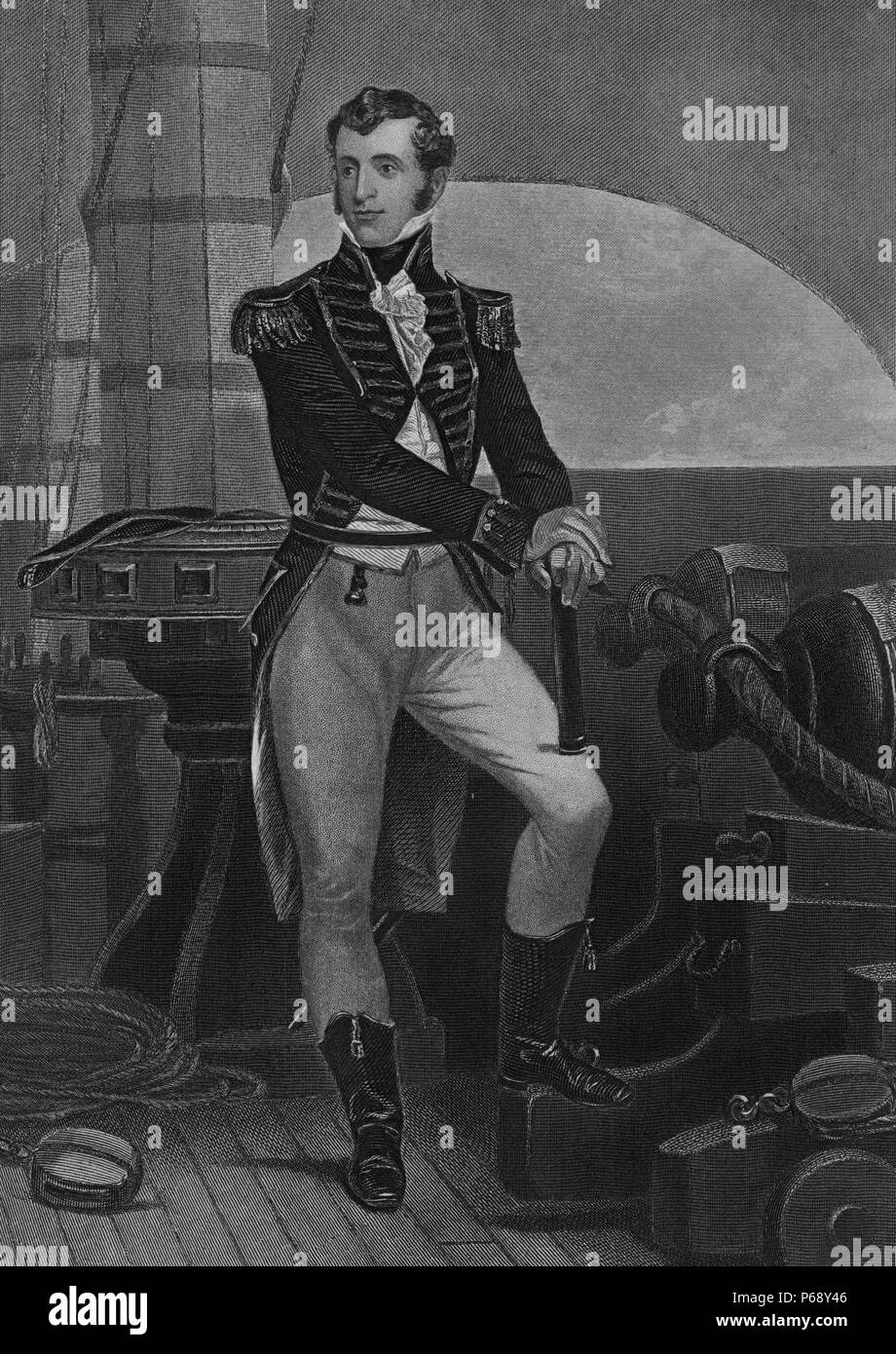 Foto von Stephen Decatur, Jr. (1779-1820) United States Naval Officer und Commodore bemerkenswert für seine vielen naval Siege im frühen 19. Jahrhundert. Vom 1815 Stockfoto
