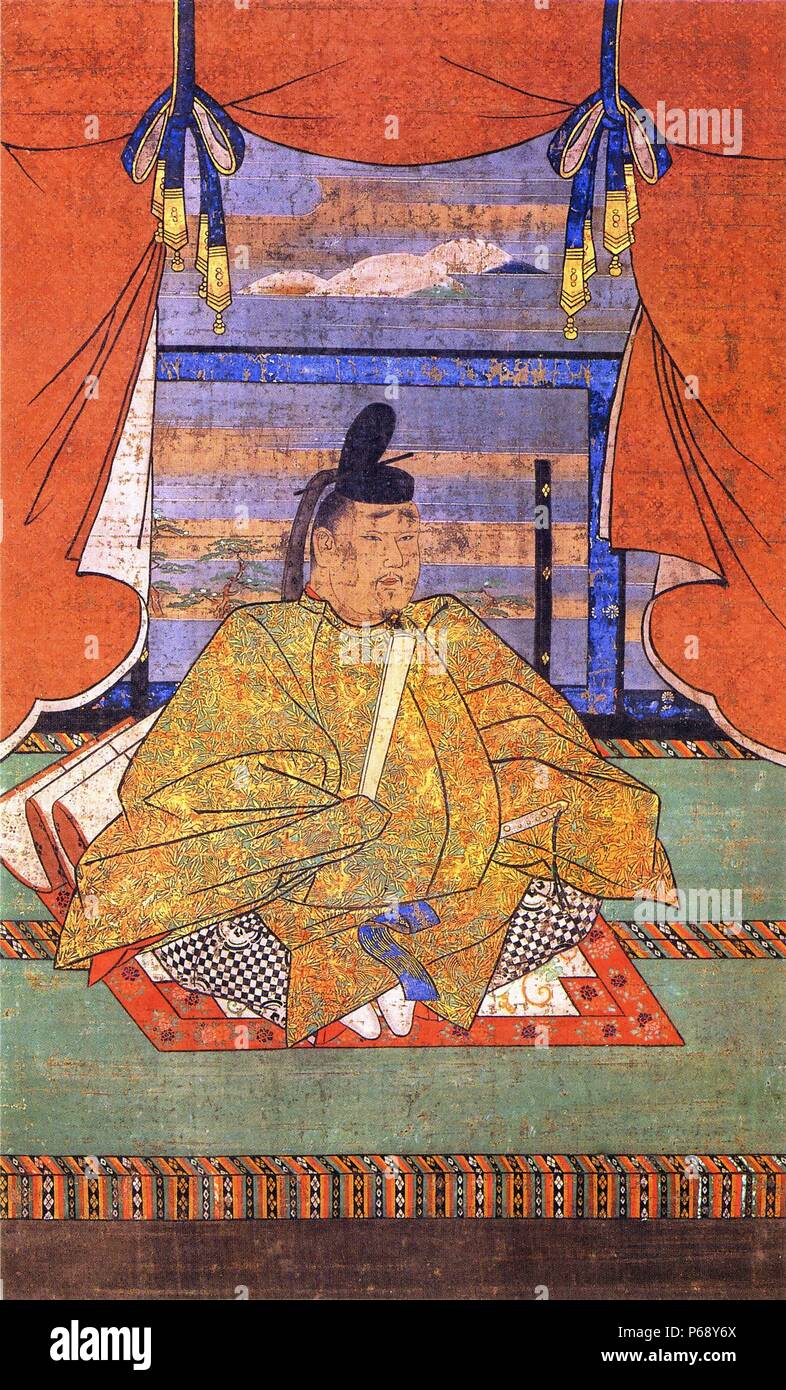 Japanische Malerei von Kaiser Murakami (926-967) Kaiser von Japan. Vom 10. Jahrhundert Stockfoto