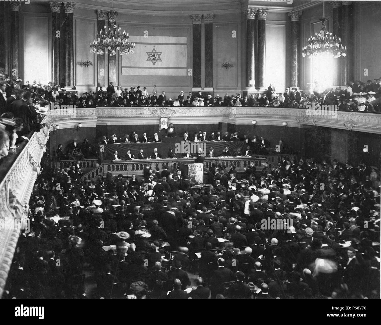 Foto des Zionistischen Kongress Basel. Die ersten Zionistischen Kongress war der erste Kongress der Zionistischen Organisation in Basel, Schweiz statt. Vom 1897 Stockfoto