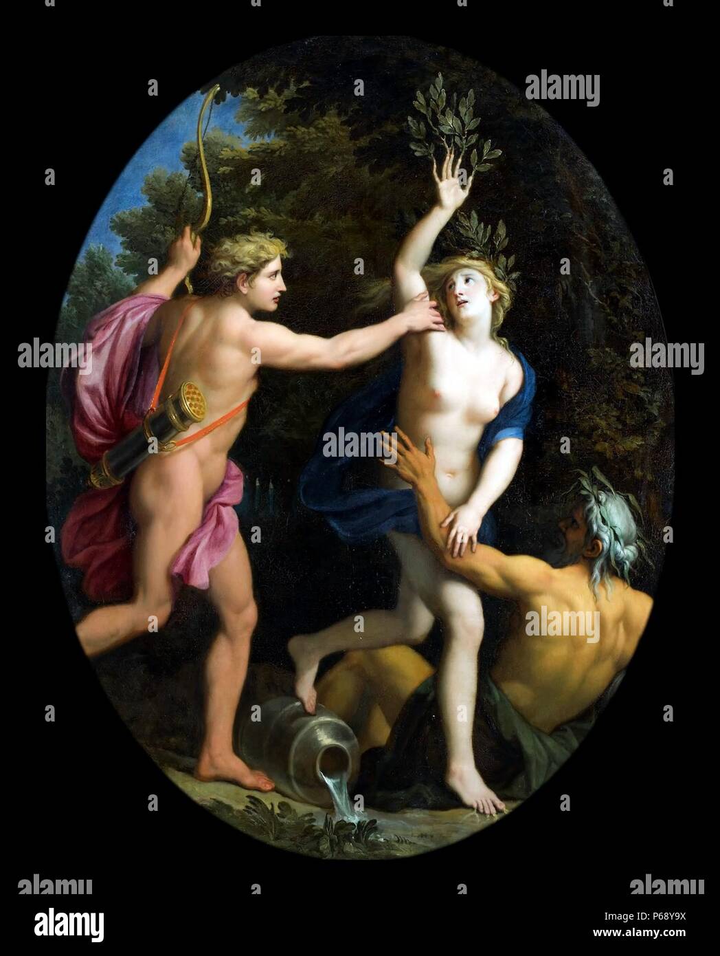 Malerei von Apollo und Daphne, die französischen Malers René-Antoine hackten (1645 – 1710). Vom 17. Jahrhundert Stockfoto