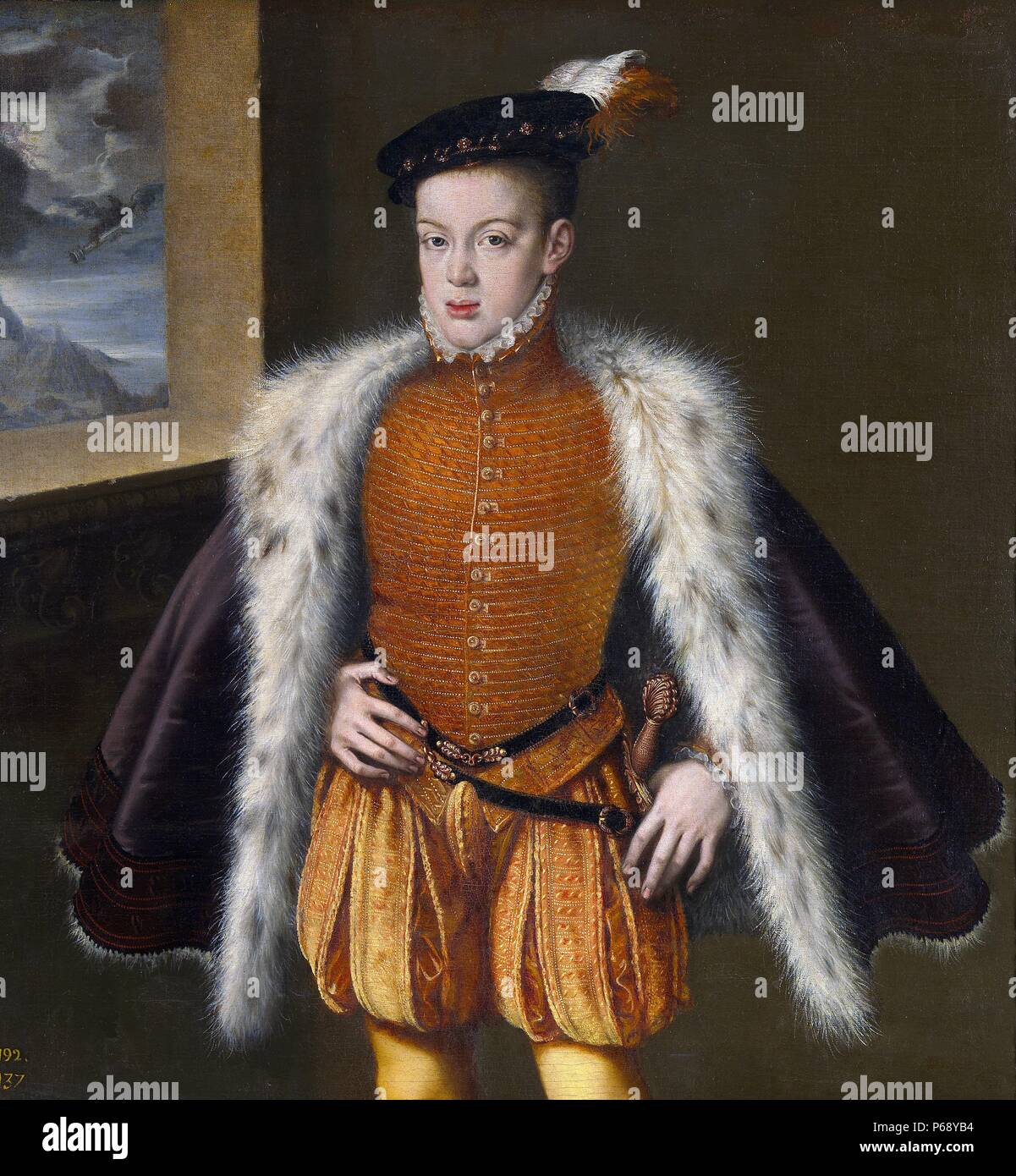 Porträt von Don Carlos Prinz Don Carlos von Österreich (1545 – 1568) von Alonso Sánchez Coello. Datiert aus dem 16. Jahrhundert Stockfoto