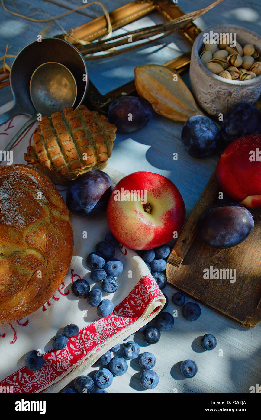 Aprikose, Waffeln, Brot noch immer leben Stockfoto